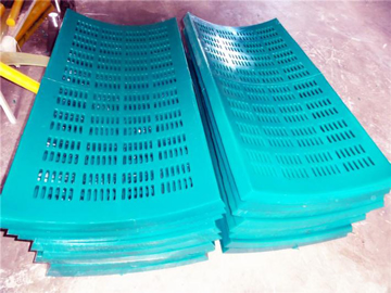 Two stacks of polyurethane trommel screen mesh.
